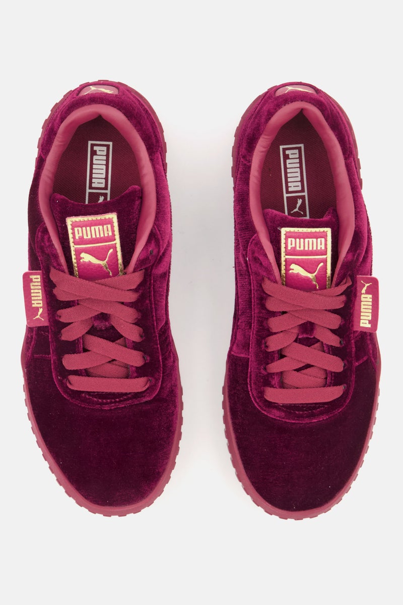 PUMA Women Lace Up Cali Velvet Sports Shoes, Purple - Image 4